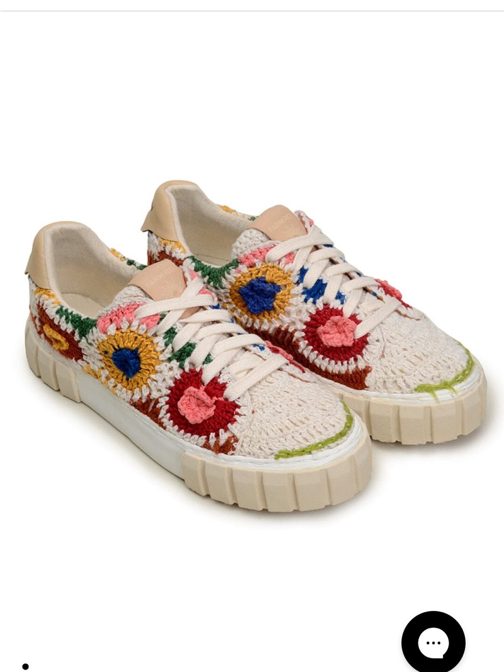 Farm Rio Sunset Crochet Flatform Sneaker Size 8